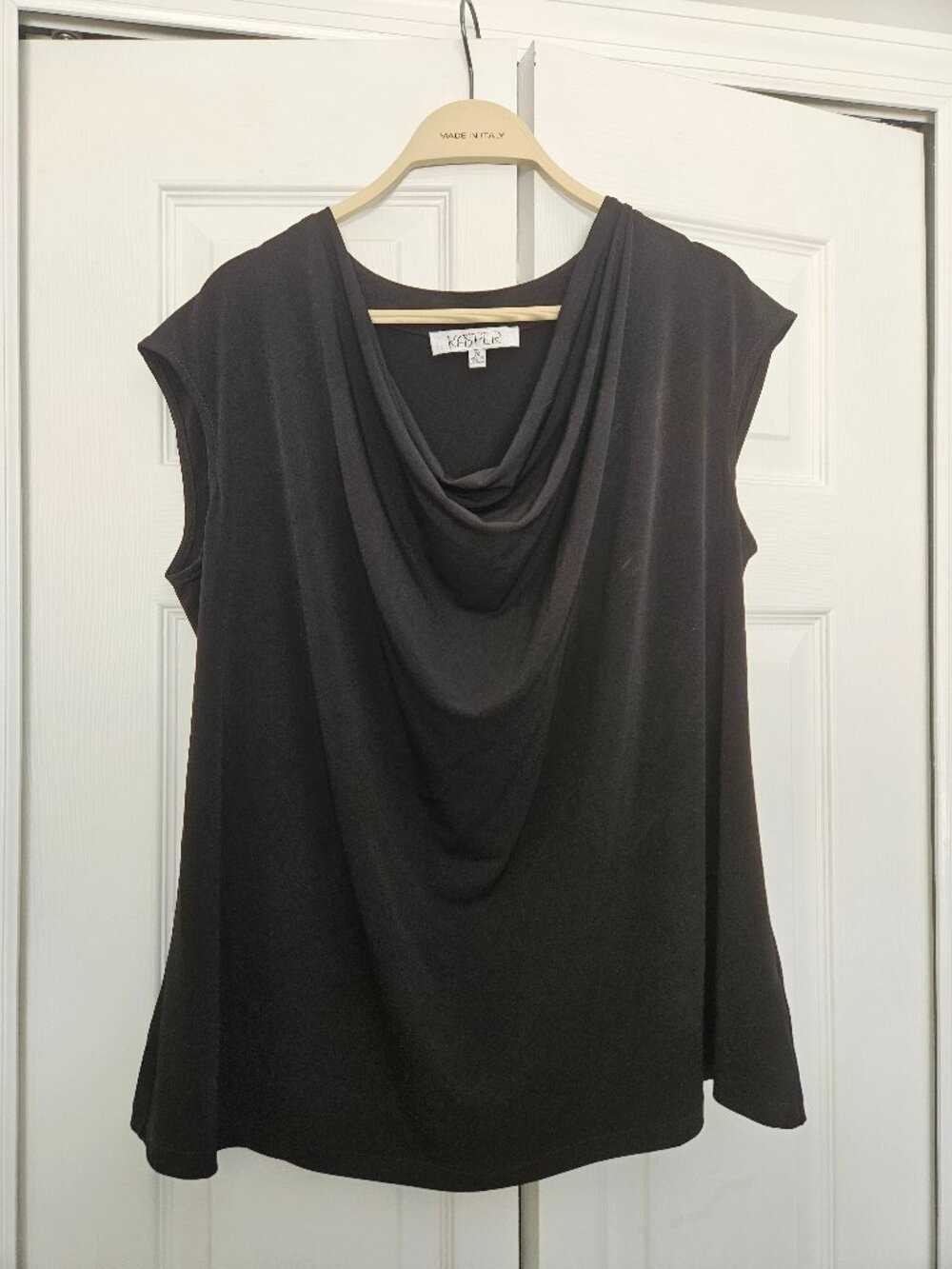 Black Business Blouse with Scoop Neck